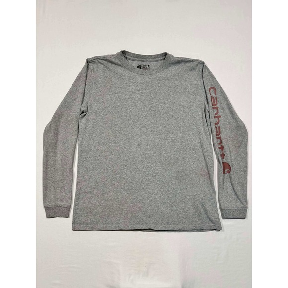 Carhartt Other - Carhartt Boys Gray Long Sleeve Graphic Logo T-Shirt Loose Fit Size M 8-10